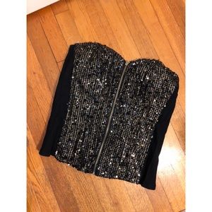 Plus size Front zip corset Top